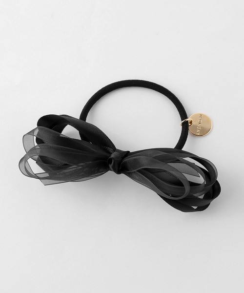 ANEMONE（アネモネ）の「スリムシアーリボンヘアゴム（ヘアゴム・レディース・ブラック/ネイビー/ベージュ/グレー・FREE）」の2枚目の写真