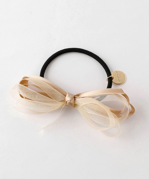 ANEMONE（アネモネ）の「スリムシアーリボンヘアゴム（ヘアゴム・レディース・ブラック/ネイビー/ベージュ/グレー・FREE）」の5枚目の写真