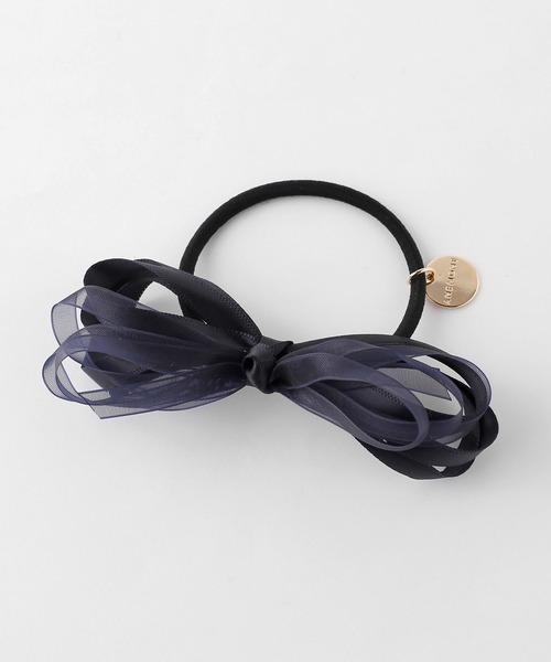 ANEMONE（アネモネ）の「スリムシアーリボンヘアゴム（ヘアゴム・レディース・ブラック/ネイビー/ベージュ/グレー・FREE）」の6枚目の写真