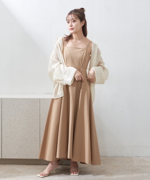 VANNIE U（ヴァニーユー）の「ダブルストラップフレアキャミワンピース/アジャスター付き（ワンピース・レディース・ブラック/レッド/ベージュ・FREE）」の9枚目の写真