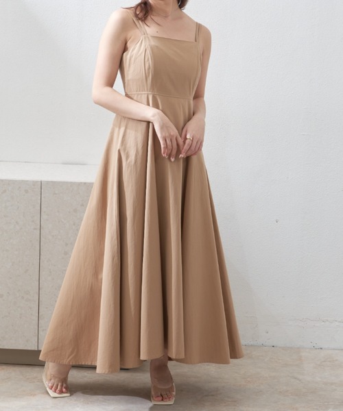 VANNIE U（ヴァニーユー）の「ダブルストラップフレアキャミワンピース/アジャスター付き（ワンピース・レディース・ブラック/レッド/ベージュ・FREE）」の12枚目の写真