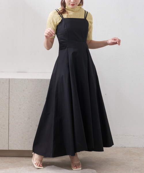 VANNIE U（ヴァニーユー）の「ダブルストラップフレアキャミワンピース/アジャスター付き（ワンピース・レディース・ブラック/レッド/ベージュ・FREE）」の13枚目の写真