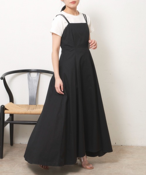 VANNIE U（ヴァニーユー）の「ダブルストラップフレアキャミワンピース/アジャスター付き（ワンピース・レディース・ブラック/レッド/ベージュ・FREE）」の6枚目の写真