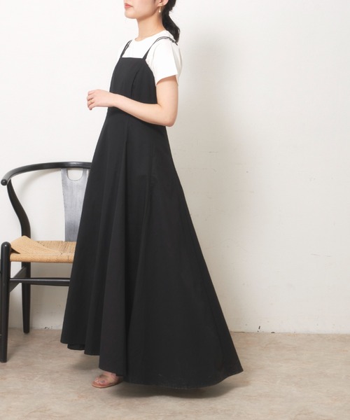 VANNIE U（ヴァニーユー）の「ダブルストラップフレアキャミワンピース/アジャスター付き（ワンピース・レディース・ブラック/レッド/ベージュ・FREE）」の7枚目の写真