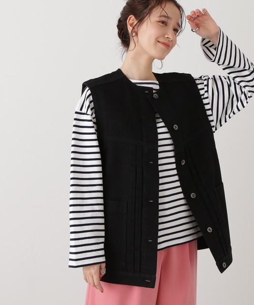 N.（N. Natural Beauty Basic）（エヌエヌナチュラルビューティーベーシック）の「◆デニムジレジャケット（デニムジャケット・レディース・ワンウォッシュ/ブラック・MEDIUM）」の9枚目の写真