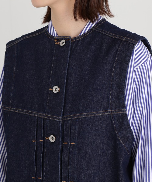 N.（N. Natural Beauty Basic）（エヌエヌナチュラルビューティーベーシック）の「◆デニムジレジャケット（デニムジャケット・レディース・ワンウォッシュ/ブラック・MEDIUM）」の11枚目の写真