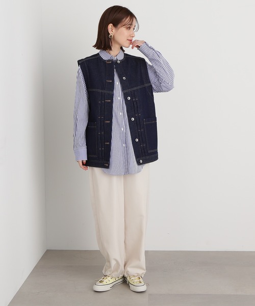 N.（N. Natural Beauty Basic）（エヌエヌナチュラルビューティーベーシック）の「◆デニムジレジャケット（デニムジャケット・レディース・ワンウォッシュ/ブラック・MEDIUM）」の5枚目の写真