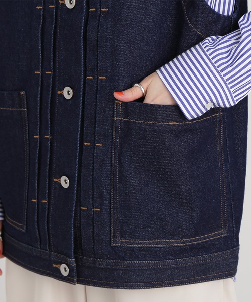 N.（N. Natural Beauty Basic）（エヌエヌナチュラルビューティーベーシック）の「◆デニムジレジャケット（デニムジャケット・レディース・ワンウォッシュ/ブラック・MEDIUM）」の8枚目の写真