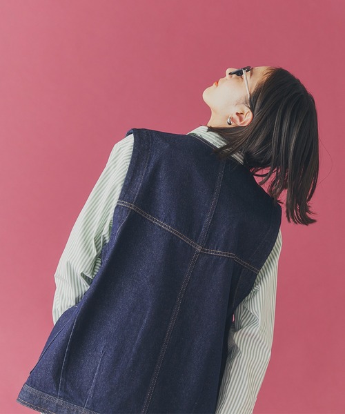 N.（N. Natural Beauty Basic）（エヌエヌナチュラルビューティーベーシック）の「◆デニムジレジャケット（デニムジャケット・レディース・ワンウォッシュ/ブラック・MEDIUM）」の22枚目の写真