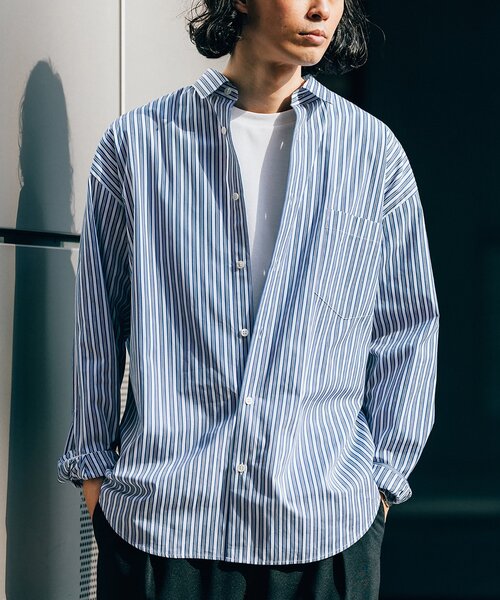THOMAS MASON/トーマスメイソン レギュラーカラーシャツ　Mサイズ セール 20%OFF】【THOMAS MASON/トーマス・メイソン】ストライプ
