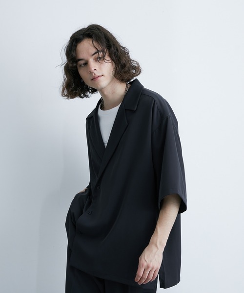 JUNRED（ジュンレッド）の「ライトドレスダブルデザインシャツ（シャツ/ブラウス・メンズ・ブラック/スミクロ/ベージュ系その他2・L/M/S）」の3枚目の写真