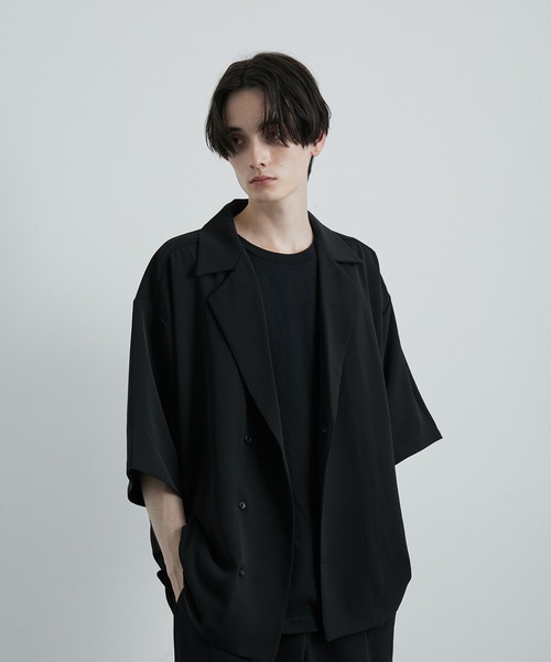 JUNRED（ジュンレッド）の「ライトドレスダブルデザインシャツ（シャツ/ブラウス・メンズ・ブラック/スミクロ/ベージュ系その他2・L/M/S）」の6枚目の写真