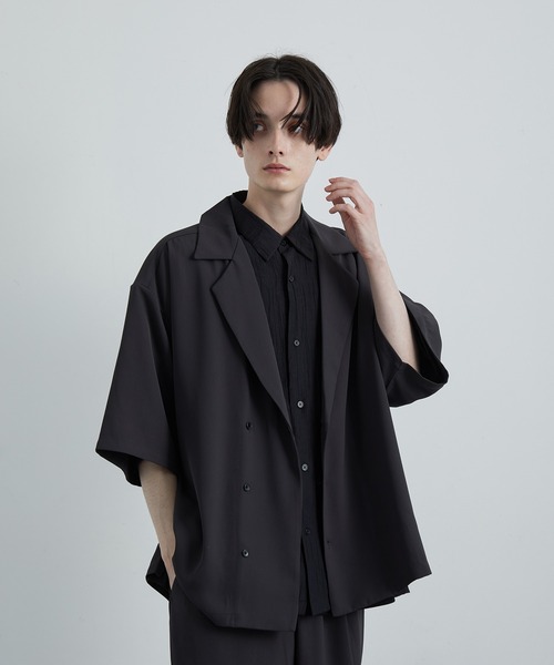 JUNRED（ジュンレッド）の「ライトドレスダブルデザインシャツ（シャツ/ブラウス・メンズ・ブラック/スミクロ/ベージュ系その他2・L/M/S）」の9枚目の写真