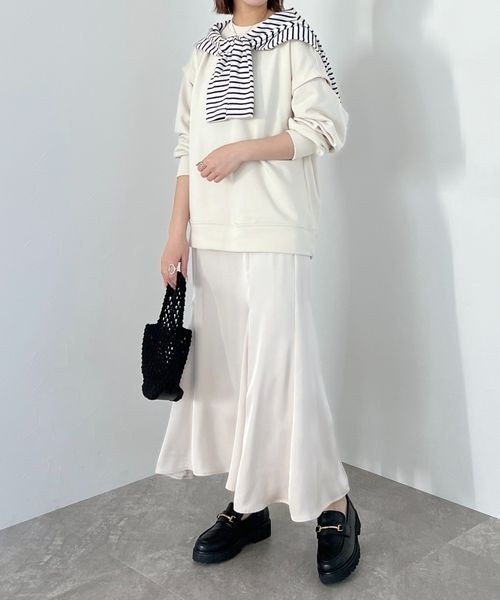 mysty woman(ミスティウーマン)の「スリーブスリット裏毛プルオーバー 190980(Tシャツ/カットソー・レディース・オフホワイト/ライトベージュ/ピンク/ライトグリーン・FREE)」の7枚目の写真