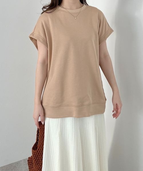 mysty woman(ミスティウーマン)の「スリーブスリット裏毛プルオーバー 190980(Tシャツ/カットソー・レディース・オフホワイト/ライトベージュ/ピンク/ライトグリーン・FREE)」の11枚目の写真