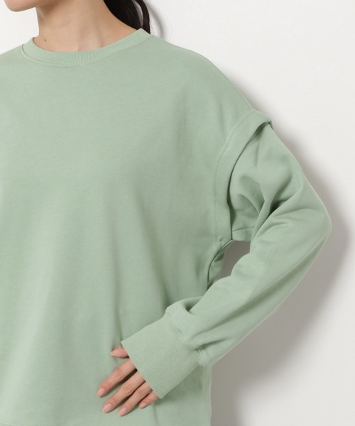 mysty woman(ミスティウーマン)の「スリーブスリット裏毛プルオーバー 190980(Tシャツ/カットソー・レディース・オフホワイト/ライトベージュ/ピンク/ライトグリーン・FREE)」の19枚目の写真