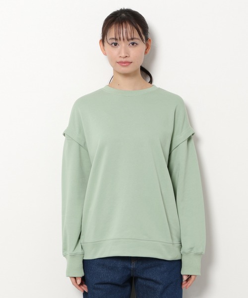 mysty woman(ミスティウーマン)の「スリーブスリット裏毛プルオーバー 190980(Tシャツ/カットソー・レディース・オフホワイト/ライトベージュ/ピンク/ライトグリーン・FREE)」の14枚目の写真