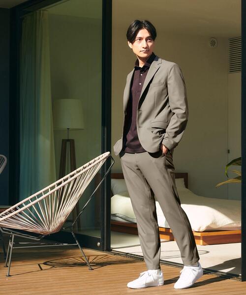 green label relaxing（グリーンレーベルリラクシング）の「トリコットツイル ナロー ユーティリティ パンツ 9分丈 -ストレッチ・吸水速乾-（その他パンツ・メンズ・ダークグリーン/ベージュ/ネイビー・XS/S/M/L/XL）」の4枚目の写真