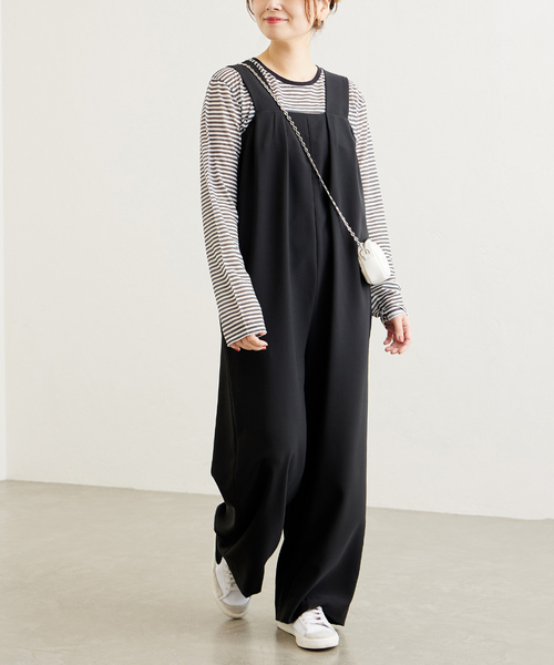 JOURNAL STANDARD（ジャーナルスタンダード）の「タックオールインワン（つなぎ/オールインワン・レディース・ブラック・36/38）」の6枚目の写真