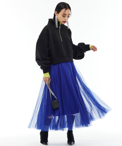 Narcissus（ナルシス）の「【Narcissus】プリーツシアースカート（スカート・レディース・ライム/ブルー・FREE）」の3枚目の写真