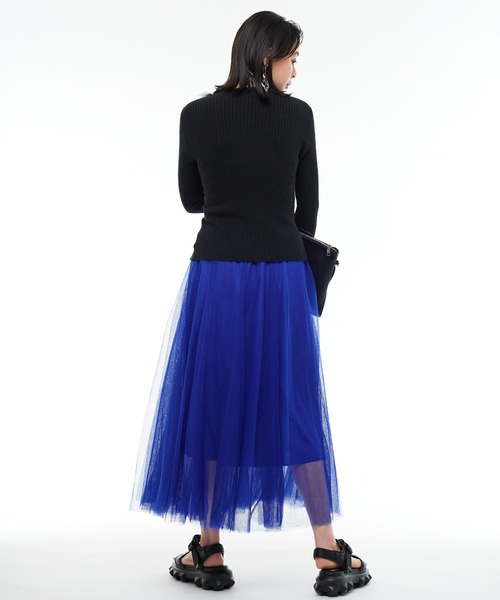 Narcissus（ナルシス）の「【Narcissus】プリーツシアースカート（スカート・レディース・ライム/ブルー・FREE）」の6枚目の写真