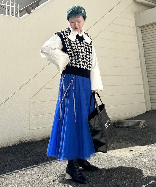 Narcissus（ナルシス）の「【Narcissus】プリーツシアースカート（スカート・レディース・ライム/ブルー・FREE）」の20枚目の写真