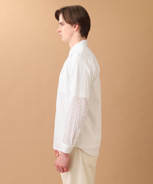 40ｃｔ＆525（フォーティーカラッツアンドゴーニーゴ）の「◆【Sサイズ～】アイレットエンブロイダリー シャツ（シャツ/ブラウス・メンズ・ホワイト系4・01/02/03）」の2枚目の写真