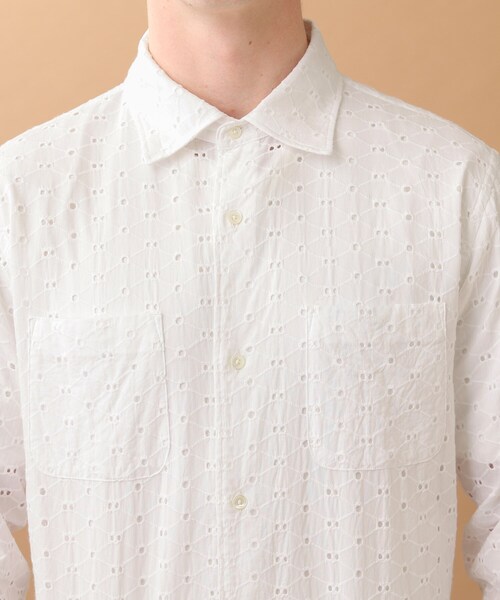 40ｃｔ＆525（フォーティーカラッツアンドゴーニーゴ）の「◆【Sサイズ～】アイレットエンブロイダリー シャツ（シャツ/ブラウス・メンズ・ホワイト系4・01/02/03）」の7枚目の写真