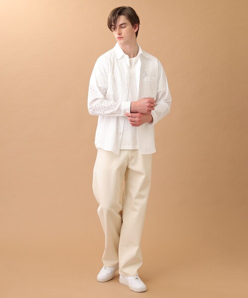 40ｃｔ＆525（フォーティーカラッツアンドゴーニーゴ）の「◆【Sサイズ～】アイレットエンブロイダリー シャツ（シャツ/ブラウス・メンズ・ホワイト系4・01/02/03）」の13枚目の写真