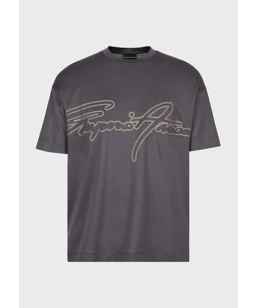 EMPORIO ARMANI(エンポリオアルマーニ)の「【エンポリオ アルマーニ】Tシャツ テンセル混紡ジャージー シグネチャーロゴ刺繍(Tシャツ/カットソー・メンズ・ブラック/ホワイト系その他/チャコールグレー・SMALL/MEDIUM/LARGE/X-LARGE/XX-LARGE/X-SMALL)」の14枚目の写真