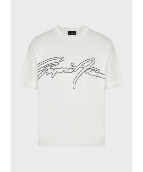 EMPORIO ARMANI(エンポリオアルマーニ)の「【エンポリオ アルマーニ】Tシャツ テンセル混紡ジャージー シグネチャーロゴ刺繍(Tシャツ/カットソー・メンズ・ブラック/ホワイト系その他/チャコールグレー・SMALL/MEDIUM/LARGE/X-LARGE/XX-LARGE/X-SMALL)」の10枚目の写真