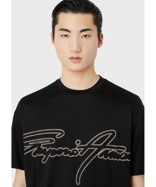 EMPORIO ARMANI(エンポリオアルマーニ)の「【エンポリオ アルマーニ】Tシャツ テンセル混紡ジャージー シグネチャーロゴ刺繍(Tシャツ/カットソー・メンズ・ブラック/ホワイト系その他/チャコールグレー・SMALL/MEDIUM/LARGE/X-LARGE/XX-LARGE/X-SMALL)」の17枚目の写真