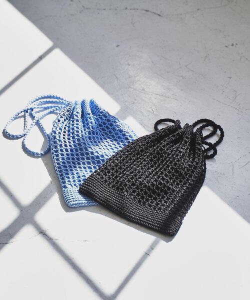 coen（コーエン）の「2WAYニットトートバッグ（トートバッグ・レディース・ブラック/ライトブルー・FREE）」の2枚目の写真