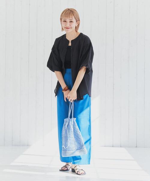 coen（コーエン）の「2WAYニットトートバッグ（トートバッグ・レディース・ブラック/ライトブルー・FREE）」の4枚目の写真