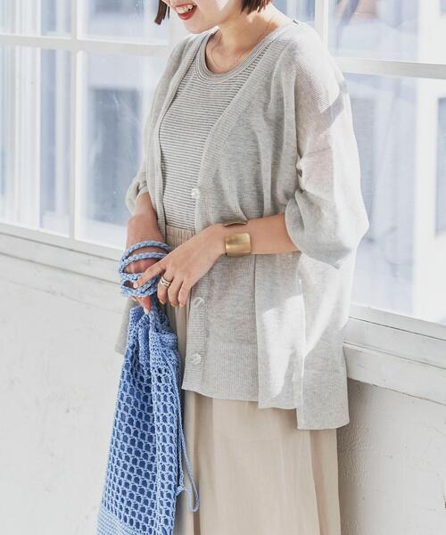 coen（コーエン）の「2WAYニットトートバッグ（トートバッグ・レディース・ブラック/ライトブルー・FREE）」の5枚目の写真