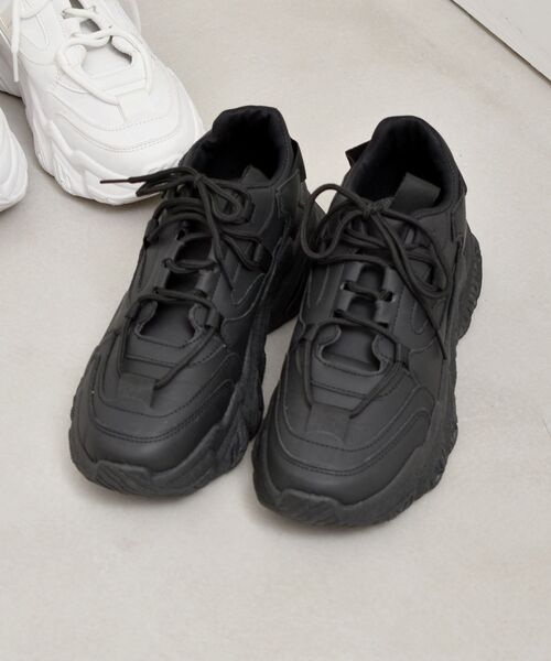 ems excite(エムズエキサイト)の「ダッドスニーカー(スニーカー・レディース・ブラック/ナチュラル・MEDIUM/LARGE)」の4枚目の写真