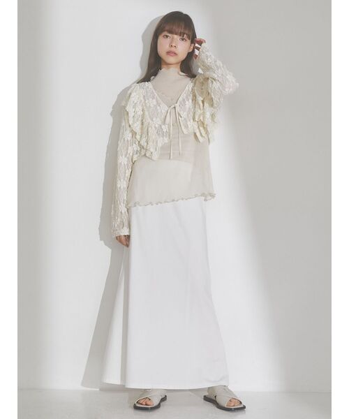 merry jenny(メリージェニー)の「flare cotton skirt(スカート・レディース・ブラック/オフホワイト/オレンジ・FREE)」の14枚目の写真