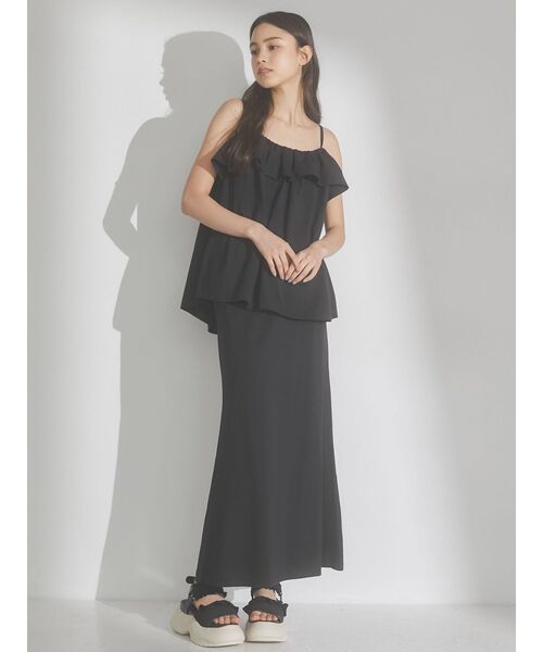 merry jenny(メリージェニー)の「flare cotton skirt(スカート・レディース・ブラック/オフホワイト/オレンジ・FREE)」の5枚目の写真