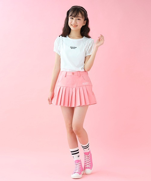 by LOVEiT(バイラビット)の「肩フリルTブラウス(Tシャツ/カットソー・キッズ・ライム/ラベンダー/オフホワイト・130cm/160cm/150cm/120cm/140cm)」の13枚目の写真