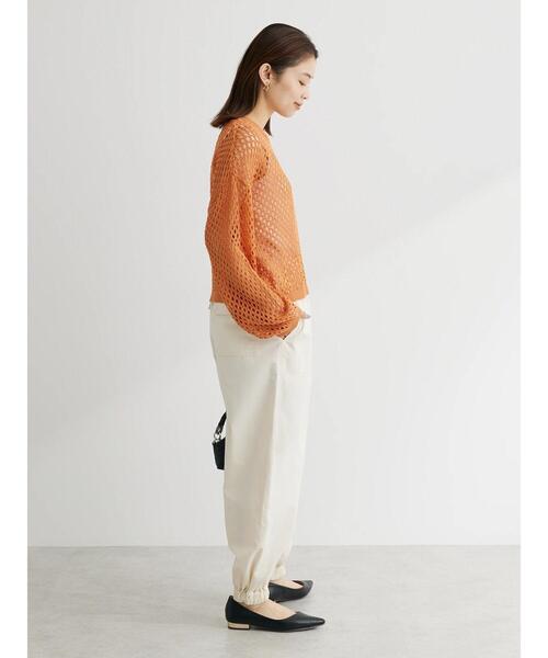 Green　Parks（グリーンパークス）の「メッシュ編みニットプルオーバー（ニット/セーター・レディース・オレンジ/ダークグレー/ナチュラル・FREE）」の20枚目の写真