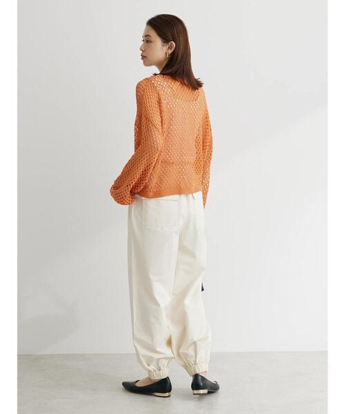 Green　Parks（グリーンパークス）の「メッシュ編みニットプルオーバー（ニット/セーター・レディース・オレンジ/ダークグレー/ナチュラル・FREE）」の21枚目の写真