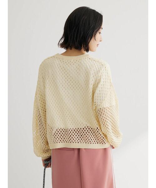 Green　Parks（グリーンパークス）の「メッシュ編みニットプルオーバー（ニット/セーター・レディース・オレンジ/ダークグレー/ナチュラル・FREE）」の12枚目の写真