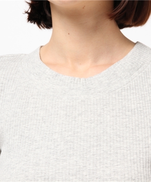 mystic（ミスティック）の「テレコクルーネック半袖プルオーバー（Tシャツ/カットソー・レディース・オフホワイト/アイボリー/グレー/ブラック・ﾌﾘ-）」の8枚目の写真