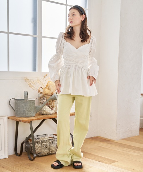 a:mure(アミュール)の「カシュクールブラウス(シャツ/ブラウス・レディース・ホワイト/ベージュ/ブラック・F)」の12枚目の写真
