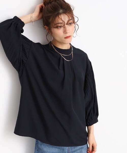 &her アンドハー　6way パフスリーブシャツドレス ブラック Amazon.co.jp: [ファーファー] パフスリーブシアーシャツコンビ