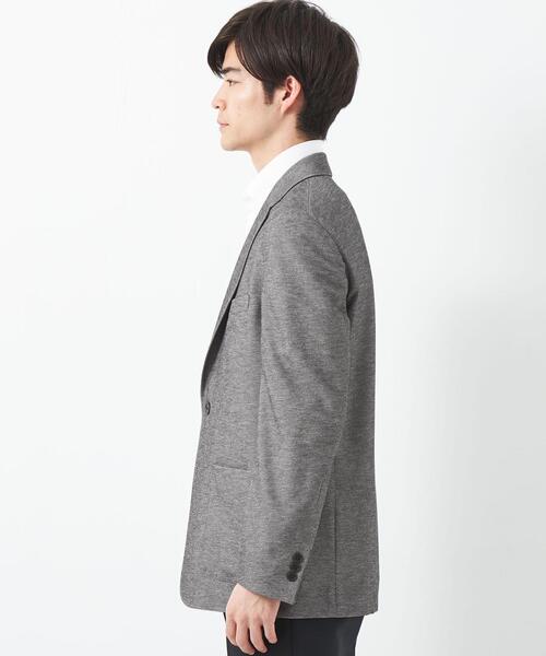 green label relaxing（グリーンレーベルリラクシング）の「ポリエステル ジャージ カノコ 2B ジャケット -ウォッシャブル・ストレッチ・防シワ・吸水速乾-（テーラードジャケット・メンズ・ネイビー/グレー/ロイヤルブルー・XS/S/M/L/XL）」の6枚目の写真