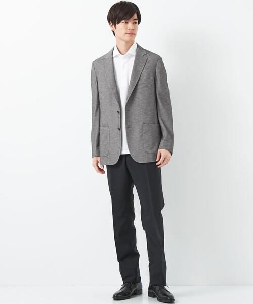 green label relaxing（グリーンレーベルリラクシング）の「ポリエステル ジャージ カノコ 2B ジャケット -ウォッシャブル・ストレッチ・防シワ・吸水速乾-（テーラードジャケット・メンズ・ネイビー/グレー/ロイヤルブルー・XS/S/M/L/XL）」の10枚目の写真