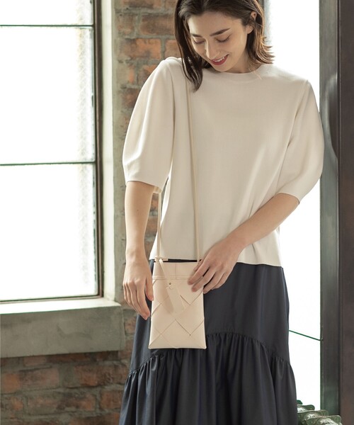 OPAQUE.CLIP（オペークドットクリップ）の「◆アイスタッチ パフスリーブニット【UV/接触冷感/アンチピリング/洗濯機洗い可】（ニット/セーター・レディース・ライトブルー/ブラック/ブラウン系その他5/ホワイト系/キャメル/ピンク系/ライトグレー系7/黄緑系・34/36/38/40/42）」の12枚目の写真