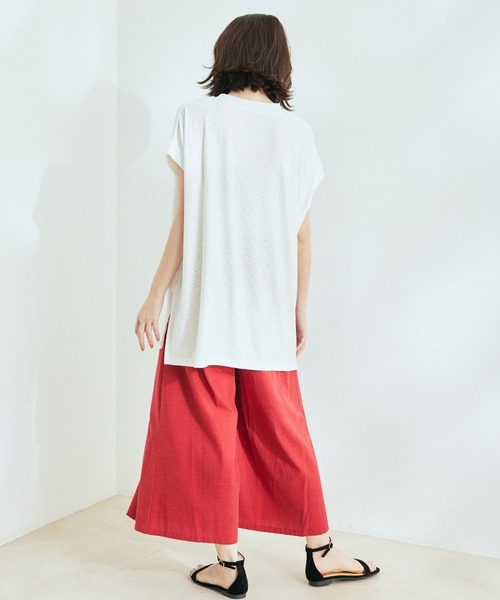 Jayro(ジャイロ)の「カットオーバーレースビッグTシャツ(Tシャツ/カットソー・レディース・グレー系その他/ライトグリーン/ホワイト系その他・M)」の5枚目の写真
