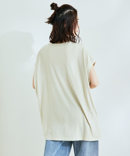 Jayro(ジャイロ)の「カットオーバーレースビッグTシャツ(Tシャツ/カットソー・レディース・グレー系その他/ライトグリーン/ホワイト系その他・M)」の10枚目の写真